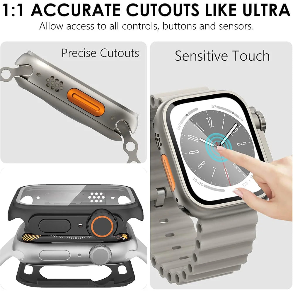 Screen Protector Case for Apple Watch Cover 46mm 42mm 45mm 44mm 41mm 40mm Hard PC Bumper Protector for iwatch 11 10 9 8 7 6 5 SE