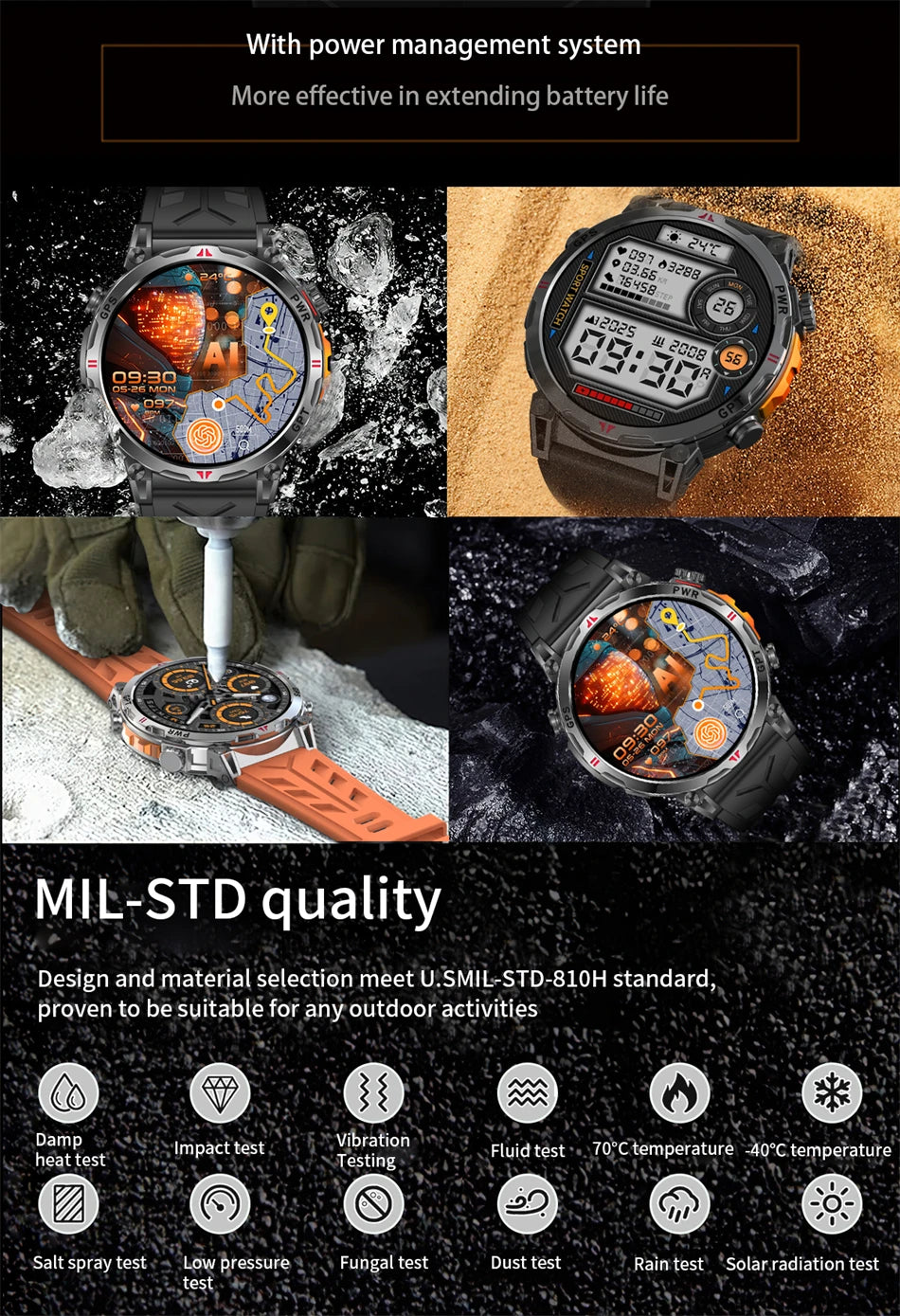 2025 New Professional GPS Sports Smart Watch Outdoor RIDE Run GPS track Swim Watchs Compass Altimeter 5ATM Sports Bracelets Men