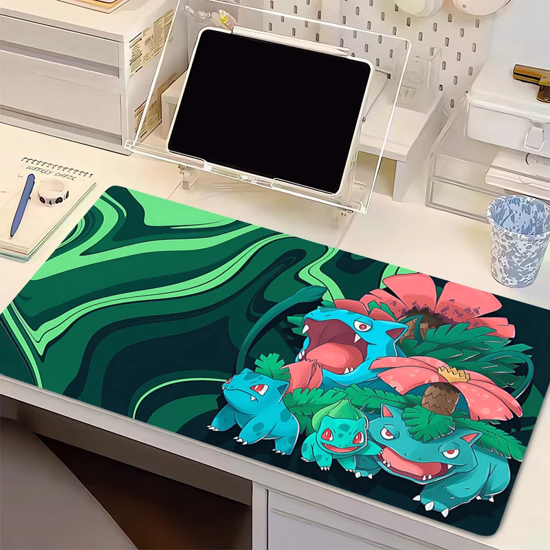 Mouse Pad Anime Gaming Accessories Varmilo P-pokemonS Gamer Keyboard PC B-bulbasaur Computer Desk Mat Kawaii Green Mousepad Gift