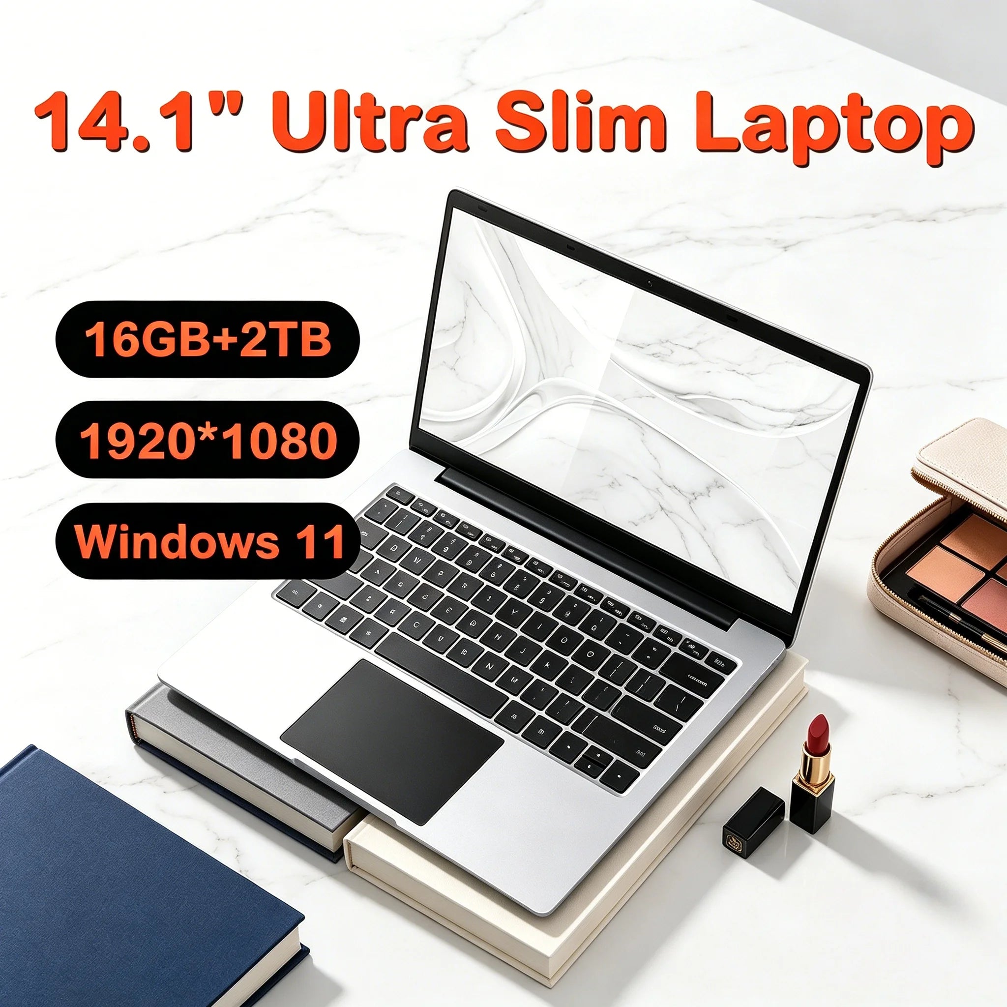 2026 New 14.1 Inch Ultra Thin Laptop Intel N3700 Win11 16GB RAM 2TB SSD Portable Business Notebook PC