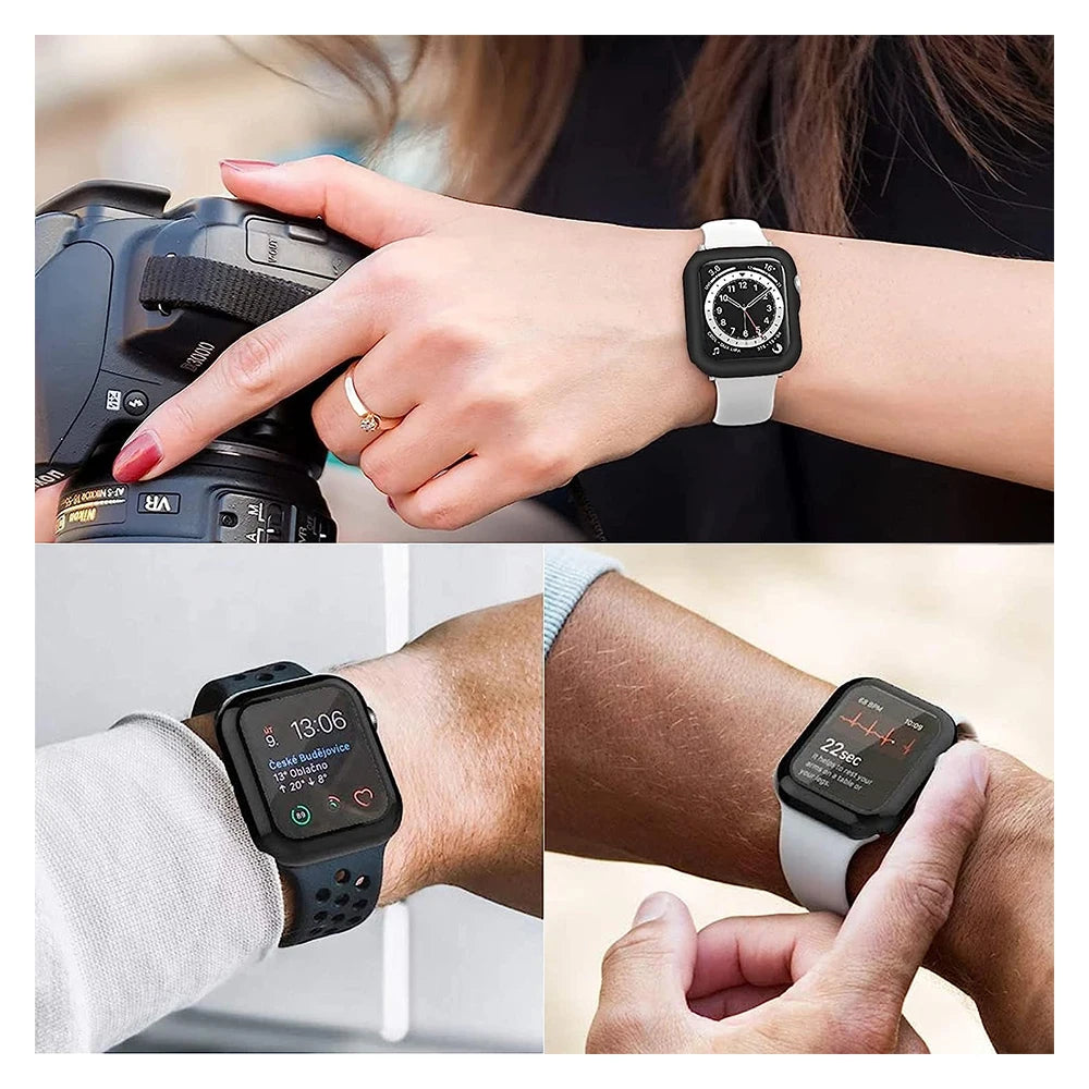 Tempered Glass+Case for Apple Watch Ultra 3 2 49 45 41 40 44 42 46mm PC Bumper Protector cover For iWatch 11 10 SE 9 8 7 6 5