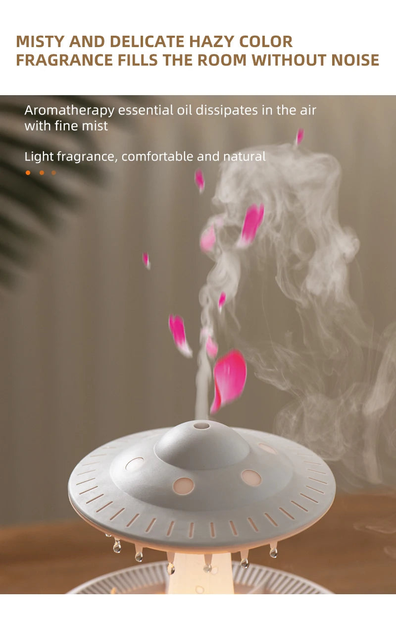 UFO Raindrop Humidifier Water Drop Air Humidifier USB Aromatherapy Essential Oils Aroma Air Diffuser Household Mist Maker Home D