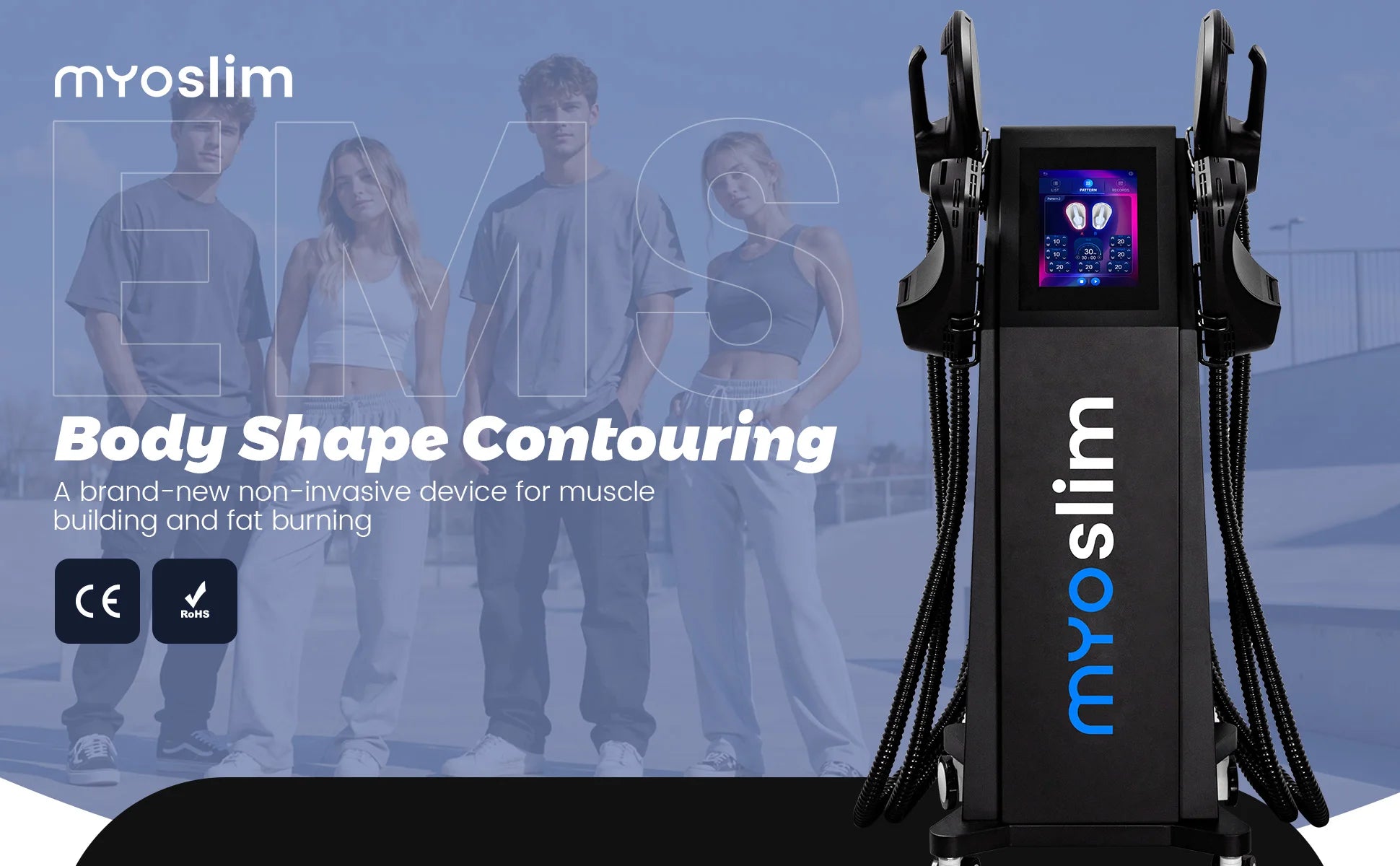 Myoslim 6500W 15T 200HZ EMS Neo RF Nova Body Sculpting Machine For Muscle Development Fat Burning Weight Loss Muscle Stimulation