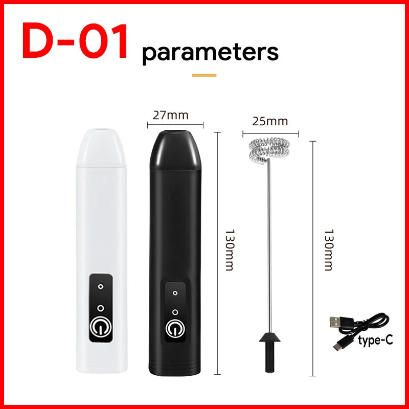 UPGRADED Electric Coffee Frother/MILK Whisk+Egg Beater MINI Food Blender USB Rechargeable Handheld Three Speeds Espresso Tools
