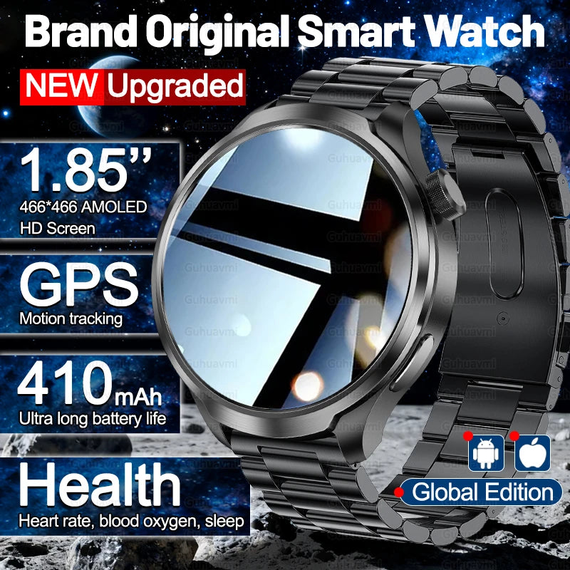 1.85-inch HD Sapphire Glass Smart Watch Men's GPS Movement Track NFC Bluetooth Call  Lingdong Island Health Detection Smartwatch