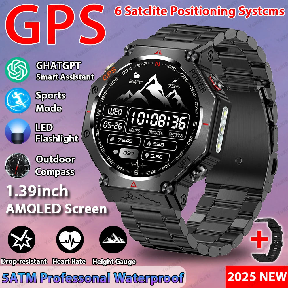 2026 T-Rex 3 Ultra Men Smart Watch Original 10ATM Waterproof GPS Rugged Compass Military 100+ Sports Mode Smart Bracelet