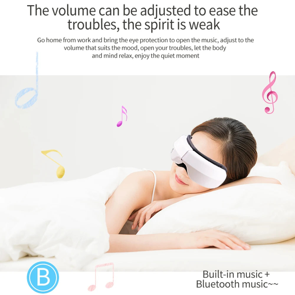 6D Smart Eye Massager Vibration Airbag Compress Eye Care Instrument Bluetooth Music Eye Massage Glasses Eye Relax Fatigue