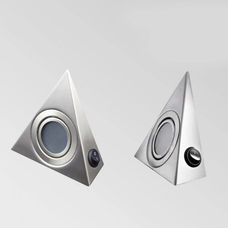 Geometric Stainless Steel Cabinet Light with Switch for Kitchen Wardrobe Bookshelf Lighting Creative Triangle Indoor Wall Lamp