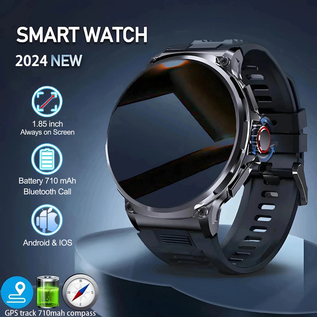 2026 New 1.85-inch ultra AMOLED smartwatch, GPS track, HD Bluetooth call; 710 mah large battery 400+ dial, suitable High end men