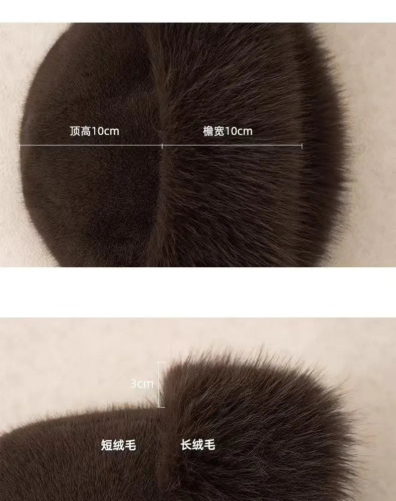 New Plush Mongolian Hat Imitating Mink Fur, Thickened and Warm Basin Hat, Windproof and Cold Proof in Autumn and Winter
