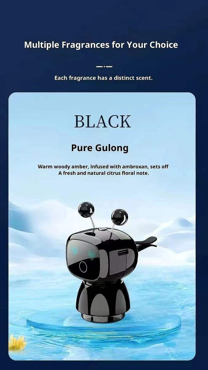 Smart Robot Car Air Vent Perfume Clip Auto On/Off with Car Start New Spring Summer Style Long Lasting Fragrance Odor Eliminator