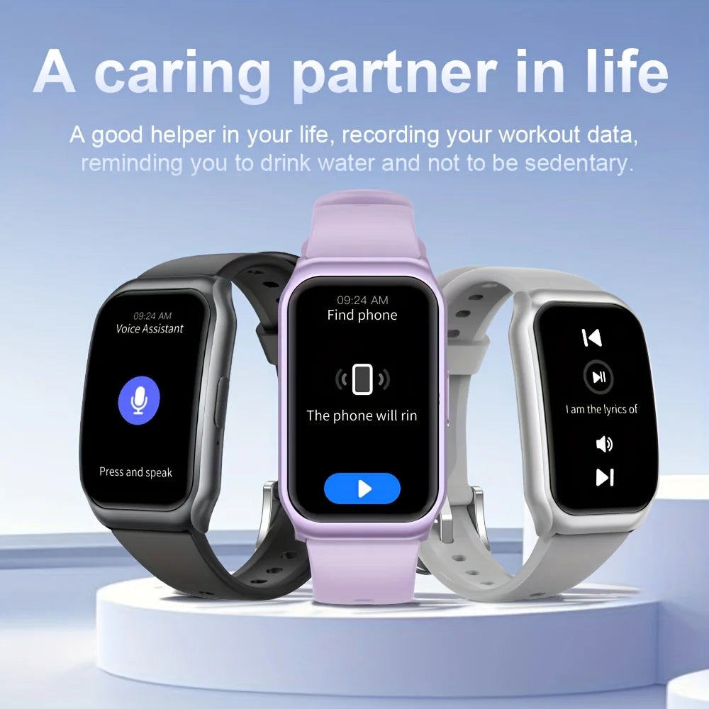 LAXASFIT New Smart Watch Bluetooth Calling Heart Rate&Sleep Monitoring Flashlight  Voice Assistant Men Women Smartwatch