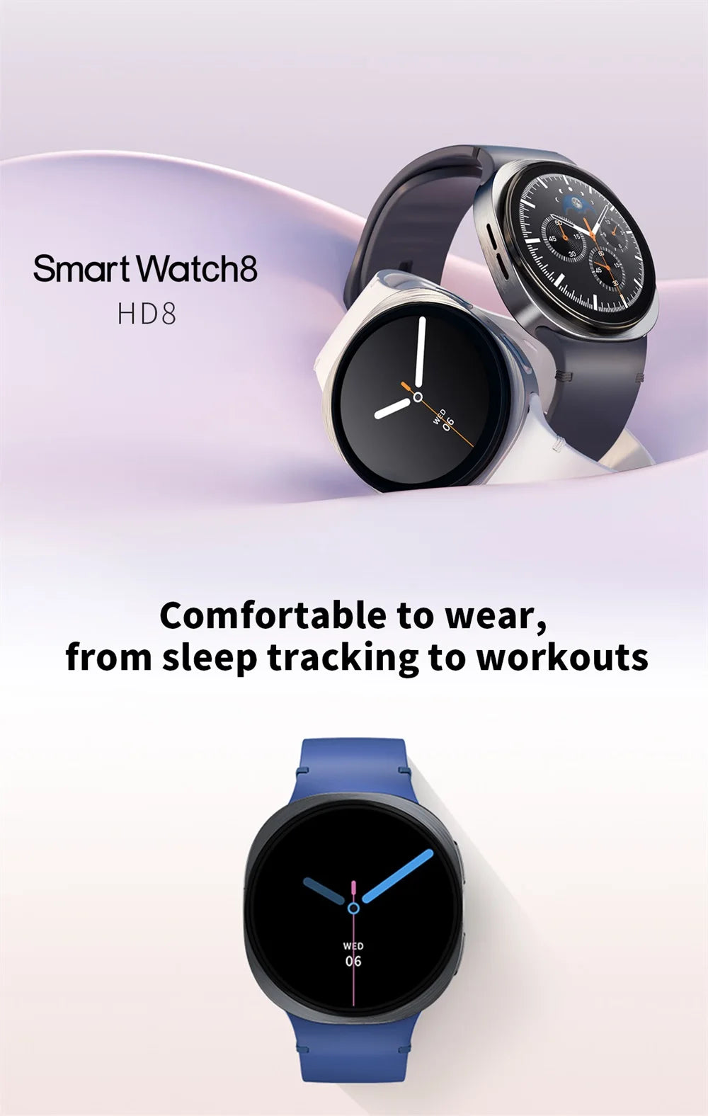 Blue Tooth Call Map Navigation Smart Watch SOS Sports Heart Rate Watches 8 Voice Assistant Smartwatch Calculator Weather Music