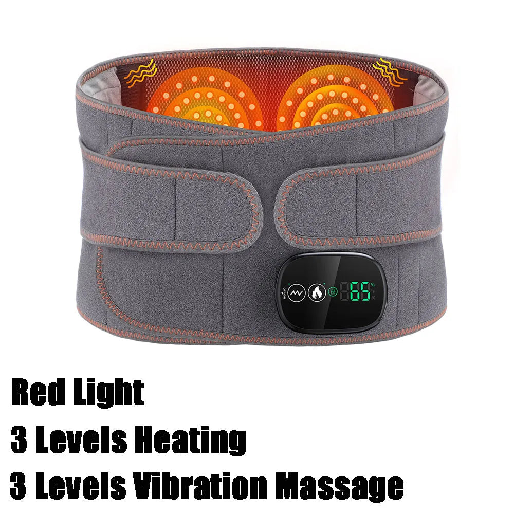 Electric Heating Waist Massage Belt Infrared Vibration Hot Compress Lumbar Brace Spine Protect Massager Back Support Belt