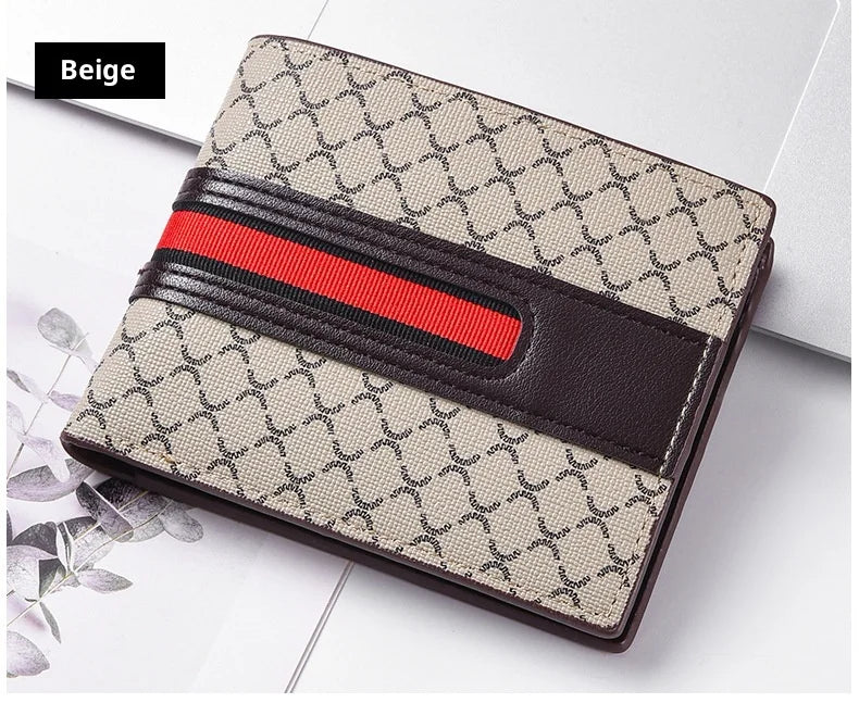 New Style Multi Card Slot Leather Wallet for Men Hand Woven Fashion Simple Ultra Thin Coin Purse