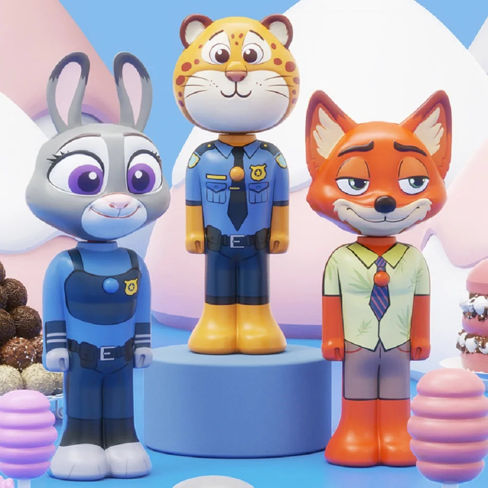 Disney Zootopia Scalable Toothbrush Cute Nick Judy Anime Figures Transformable Soft Bristled Toothbrush Fine Bristled Kids Gifts