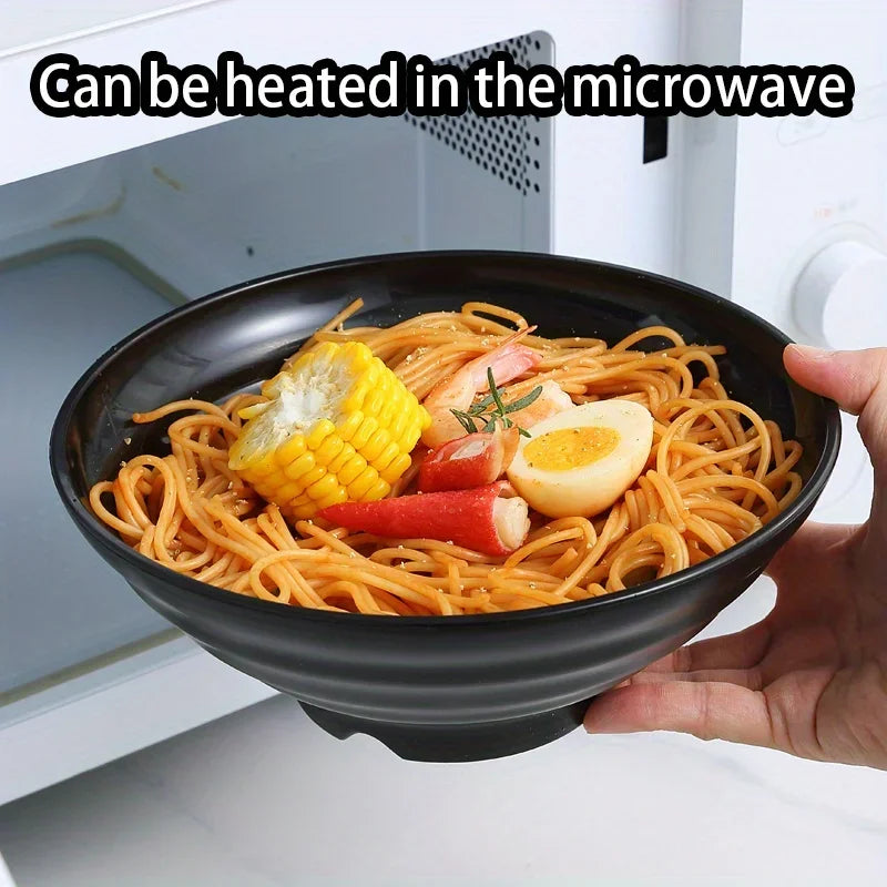 Thickened Plastic Ramen Bowl Anti-Slip Salad Bowl Solid Color Perfect for Kitchen Restaurant Lamian Noodles bowl(NOT CERAMIC)