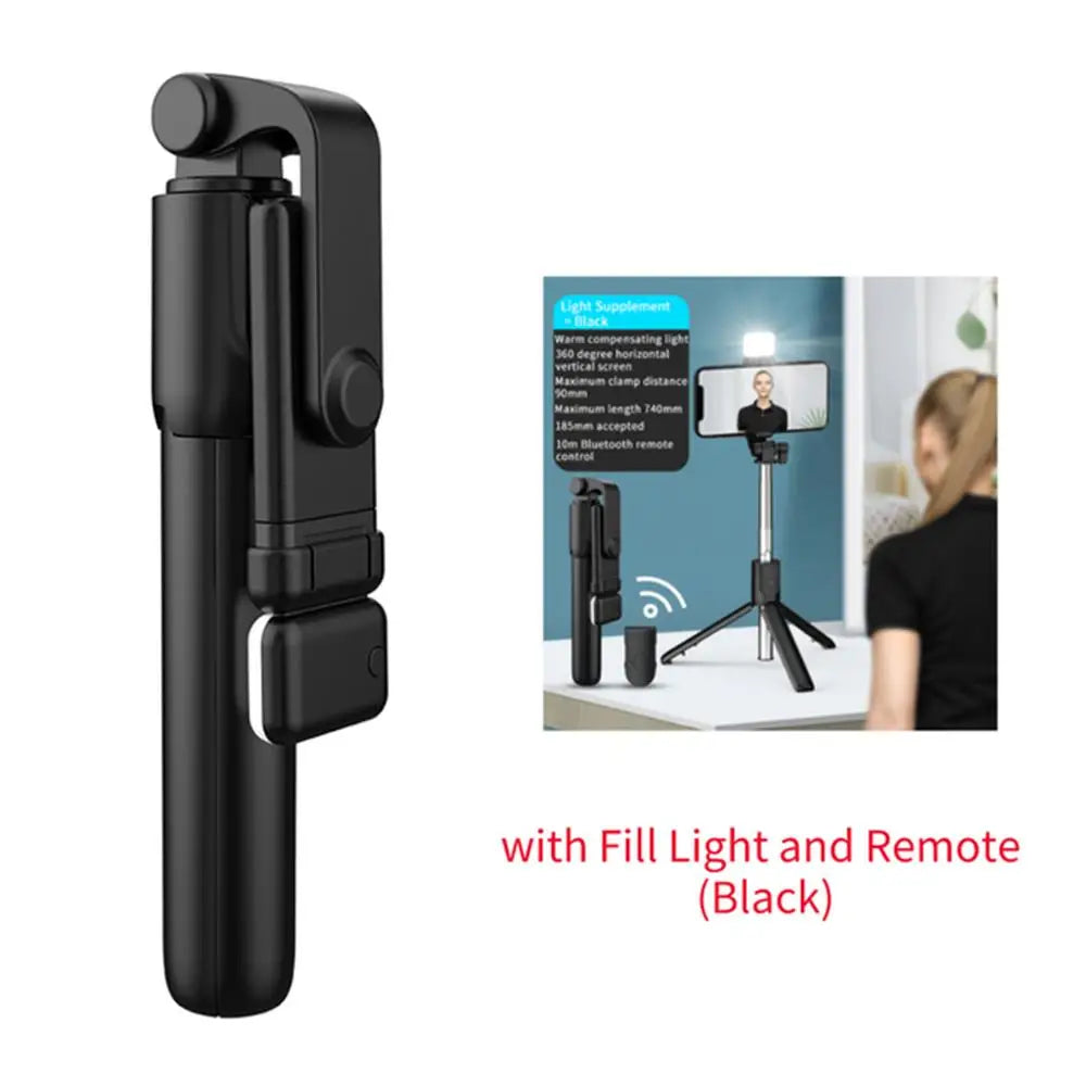 Phone Selfie Stick Tripod Bluetooth Remote Wireless Selfi Stick Phone Holder With Beauty LED Fill Light For Phone Live Streaming