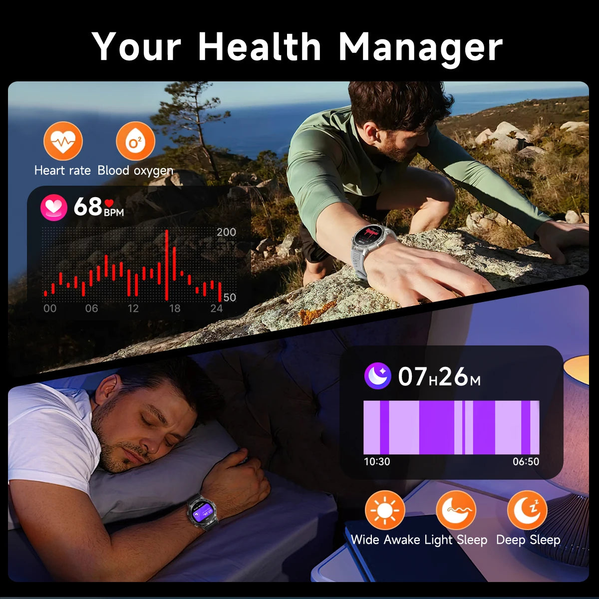 Military 1000mAh Large Battery Smart Watch Digital Bluetooth Call Sports Smartwatch Electronics Watches for Man Android 2026 New