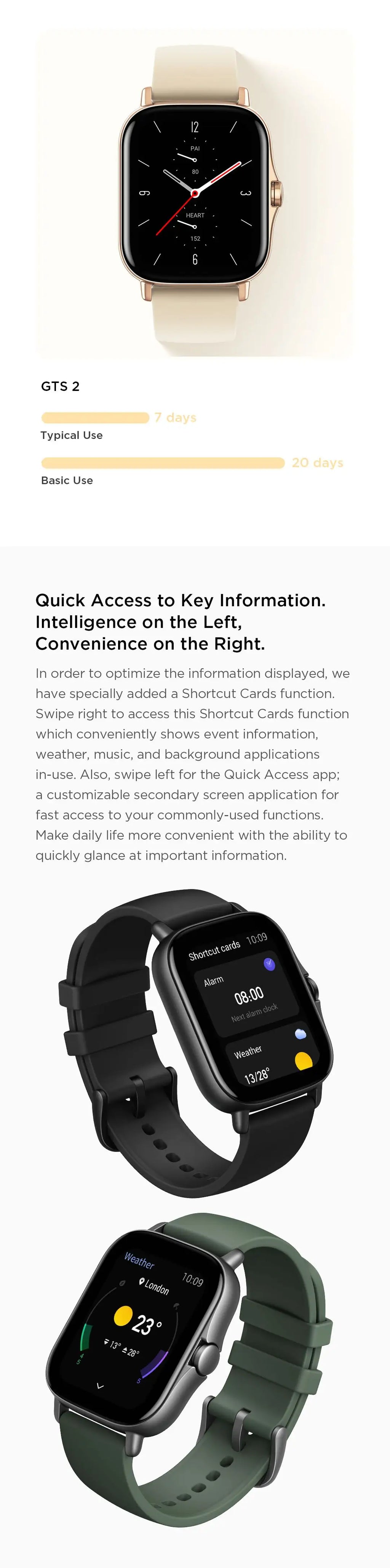 Amazfit GTS 2e Smartwatch Built-in Sports Modes GPS 5ATM Waterproof Smart Watch for Men Heart Rate Monitoring 95New No Box