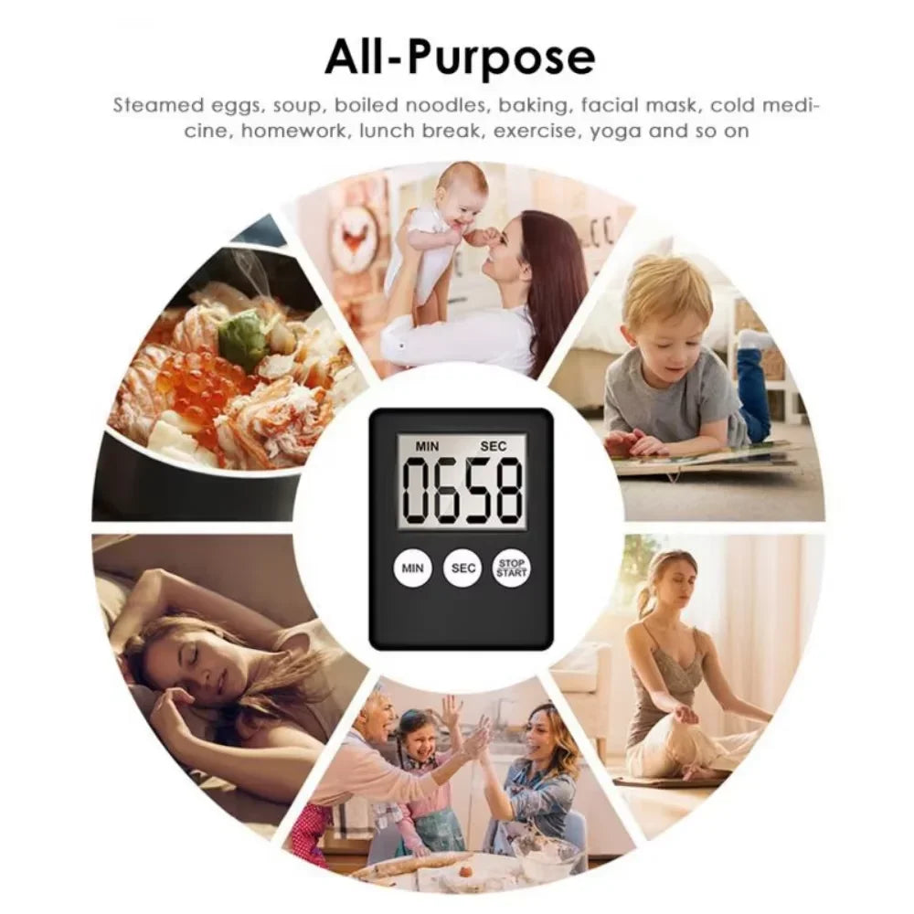 Super Mini LCD Digital Display Kitchen Timer Kitchen Countdown Alarm Magnet Clock Sleep Stopwatch Clock Timer