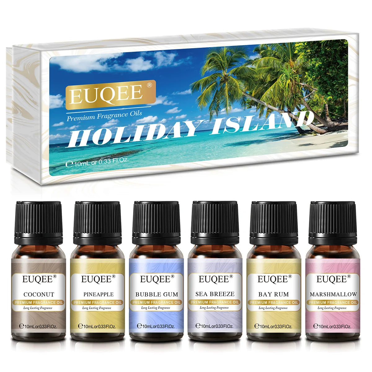 EUQEE 10ML Men's Fragrance Oil For Car Diffuser,Making Candle Leather Forest Pine Coffee Cake Cedarwood Bay Rum 1pcs/3pcs/6pcs