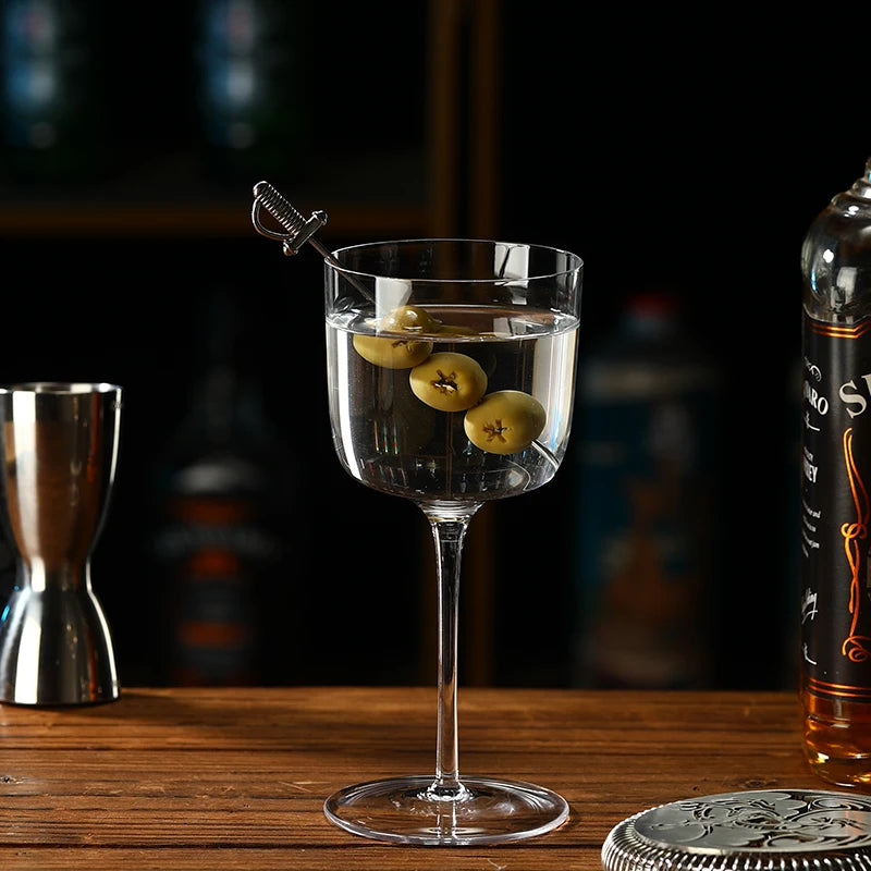 Nick and Nora Cocktail Glasses, 185ml Hand Blown Martini Glasses Set of 4