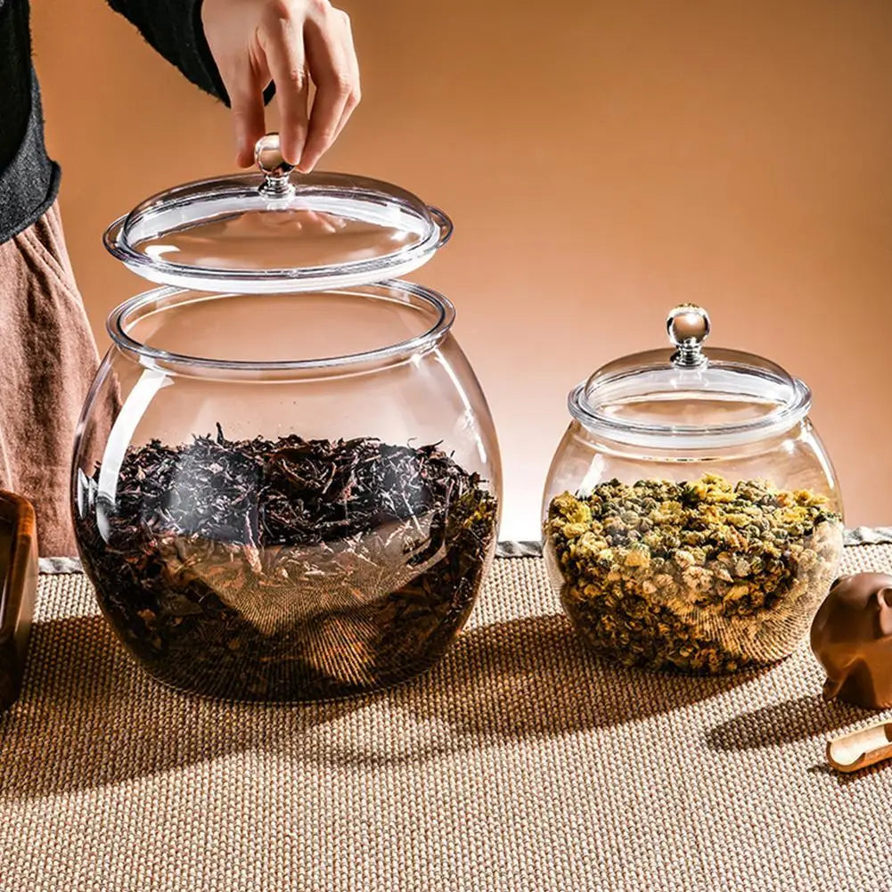 1pc Flour Grains Candy & Cookie Jar Hard and Smooth Plastic Pot with Lids Clear Airtight Food Storage Canister