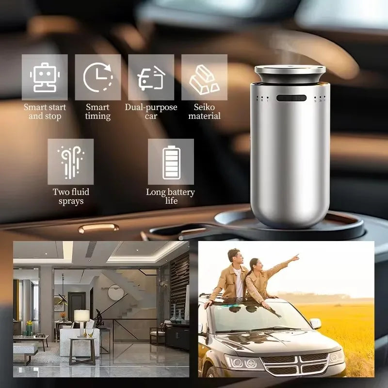 Portable Car Aroma Diffuser Machine for Car Air Freshener Electric Smell for Home Room Wireless Essential Oils Diffuser