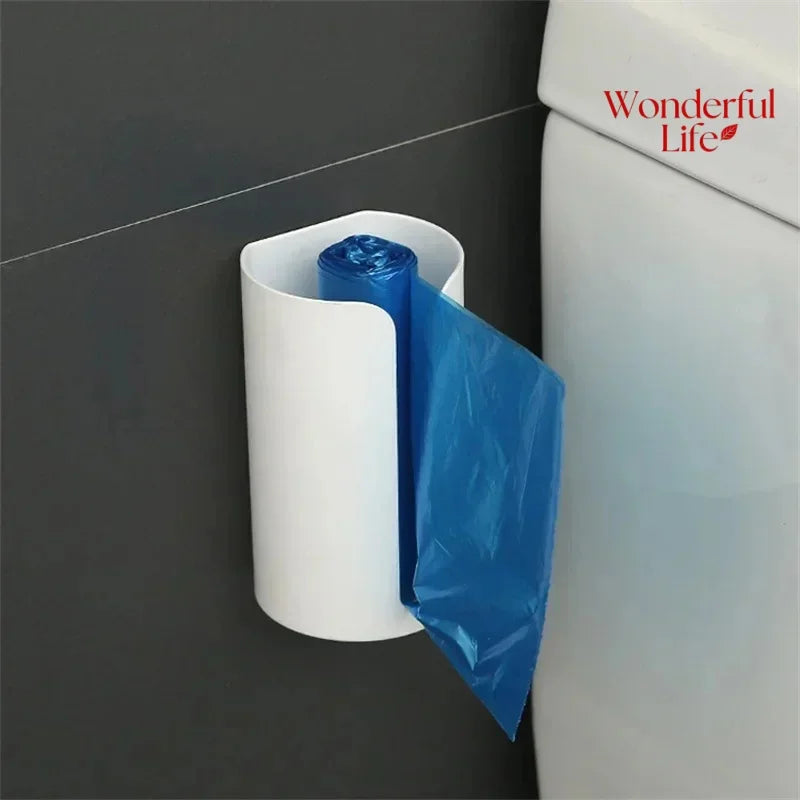 1Pcs Holder Punch-free Self-adhesive Wall-mounted Household Bathroom Kitchen Garbage Bags Storage Rack Plastic Bag Organizer Box