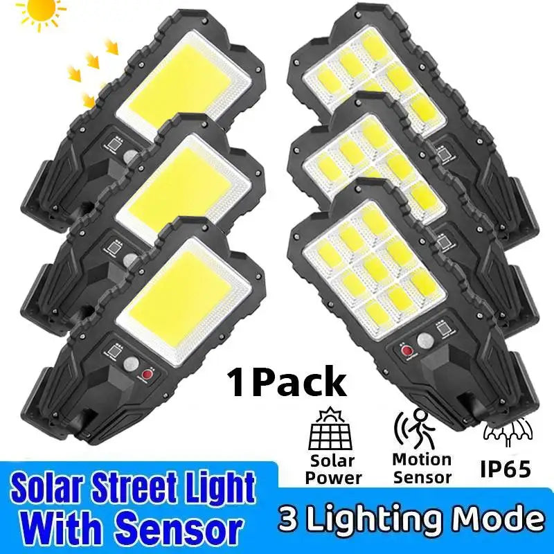 induction Solar Light Outdoor With 3 Mode Waterproof Motion Sensor Security Lighting LED Wall Street Lamp for Garden 108COB