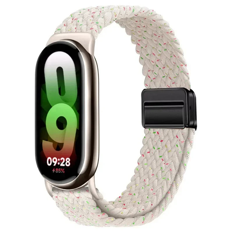 Adjustable Nylon Strap for Xiaomi Mi Band 10/9 Magnetic clasp bracelet Accessories for Xiaomi Mi Band 8/mi 9/10 Smart Watch Belt