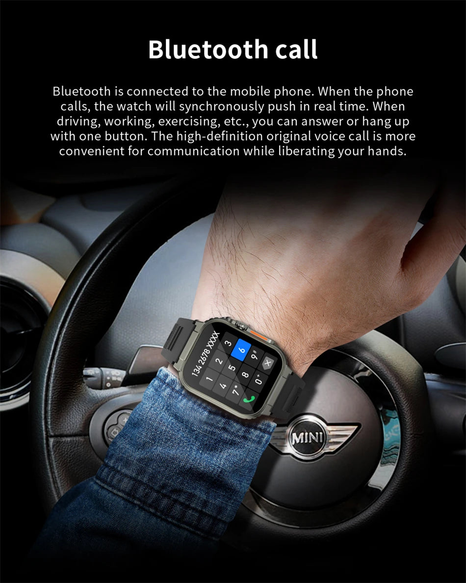 LIGE 600mAh high-Capacity Smart Watch Ultra Watch Men Bluetooth Call TWS Local Music Smartwatch Sport IP68 Waterproof Watches