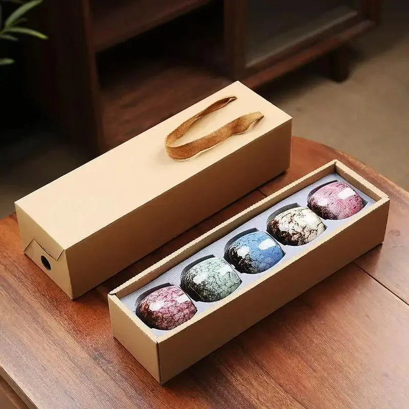 1/5pc Colorful Reactive Glaze Ceramic Coffee Mug 170ml Ceramic Espresso Tea Cup Home Office Lacquered Water Cups Drinkware