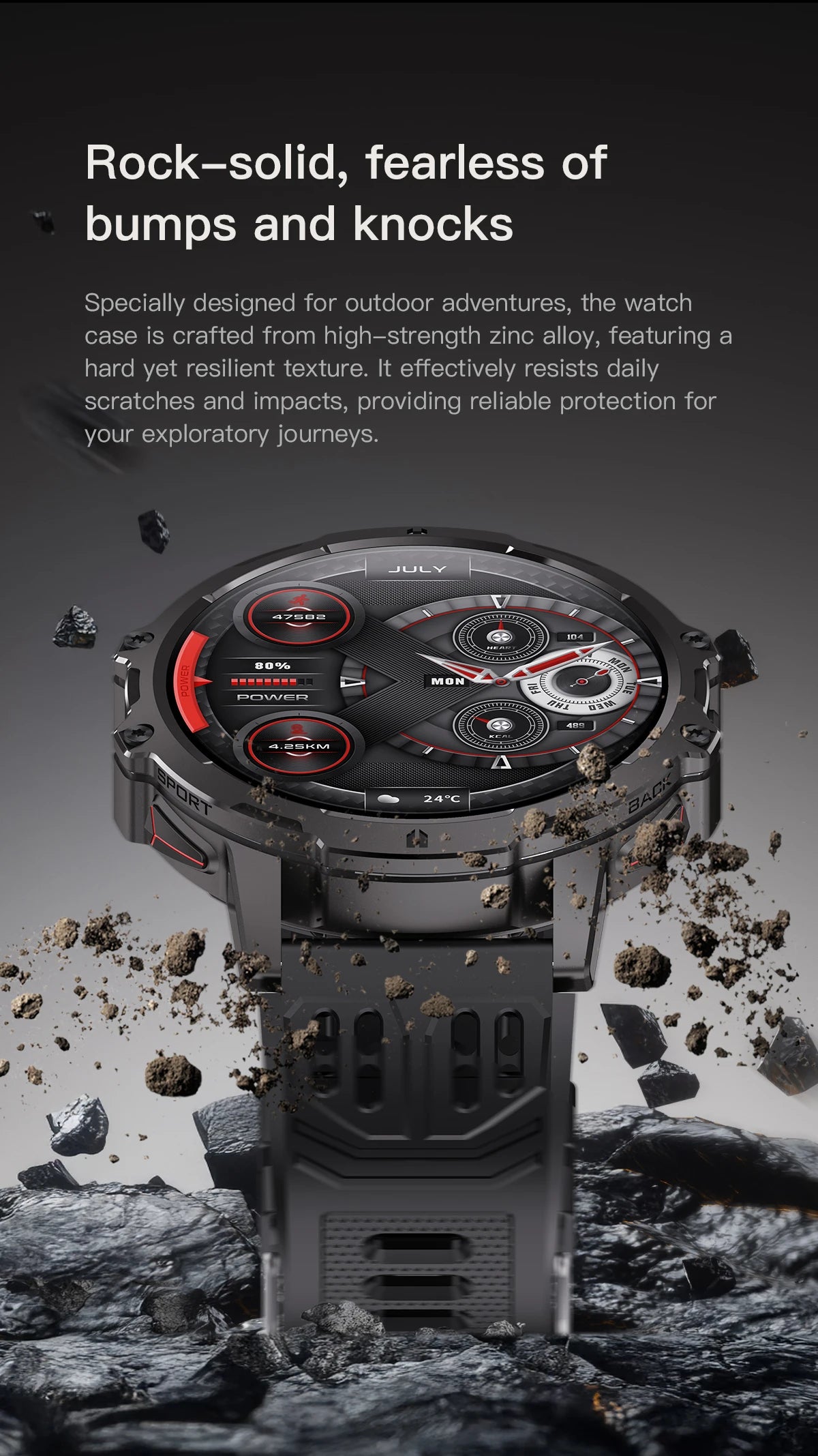 LIGE 2025 Military Grade 1000mAh Battery Smart Watch Men 3ATM Waterproof Bluetooth Call Men Sports Health Monitoring Smartwatch