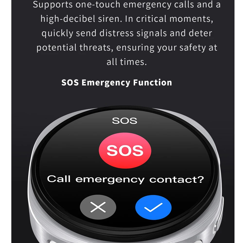 Blue Tooth Call Map Navigation Smart Watch SOS Sports Heart Rate Watches 8 Voice Assistant Smartwatch Calculator Weather Music