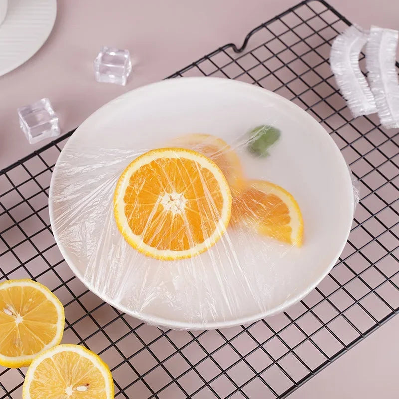 500/10PCS Disposable Food Keeping Film Kitchen Food Storage Covers Bags for Bowls Elastic Plate Plastic Lid Covers Vacuum Bags