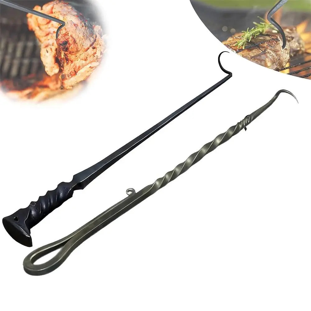 New Stainless Steel BBQ Food Flipper Grill Accessories Cooking Meat Hook Flipper Grilling Outdoor Camping Cooking Grill Tool