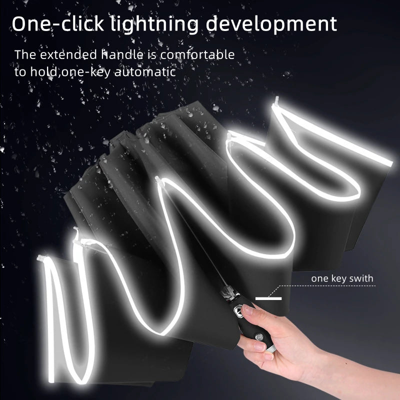 Automatic Umbrella with Reflective Stripe Reverse Led Light Umbrella For BYD ATTO 3 Yuan Qin Han TANG Plus DM-i Dolphin