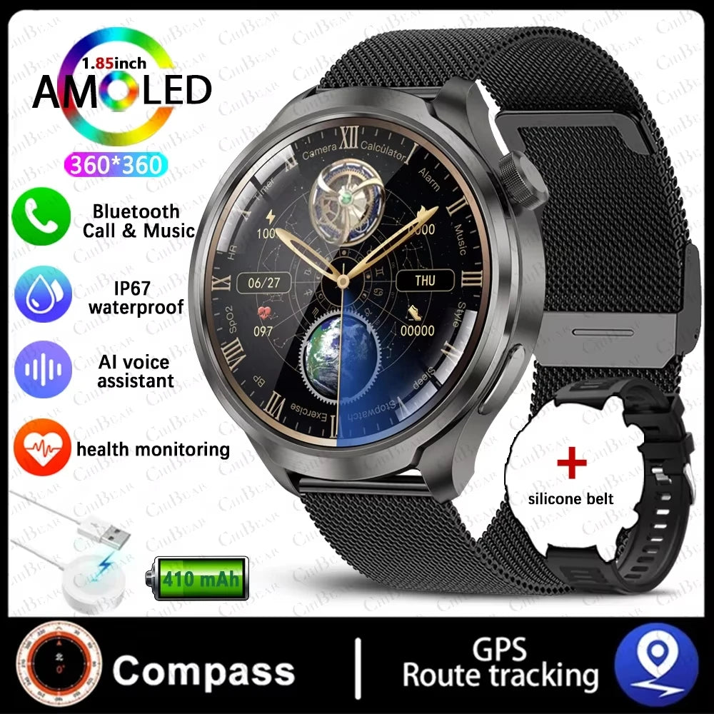 2025 New Bluetooth Call Smart Watch Men For Xiaomi IP68 Waterproof GPS Sports  AMOLED HD Large Screen Heart Rate NFC Watch Gift