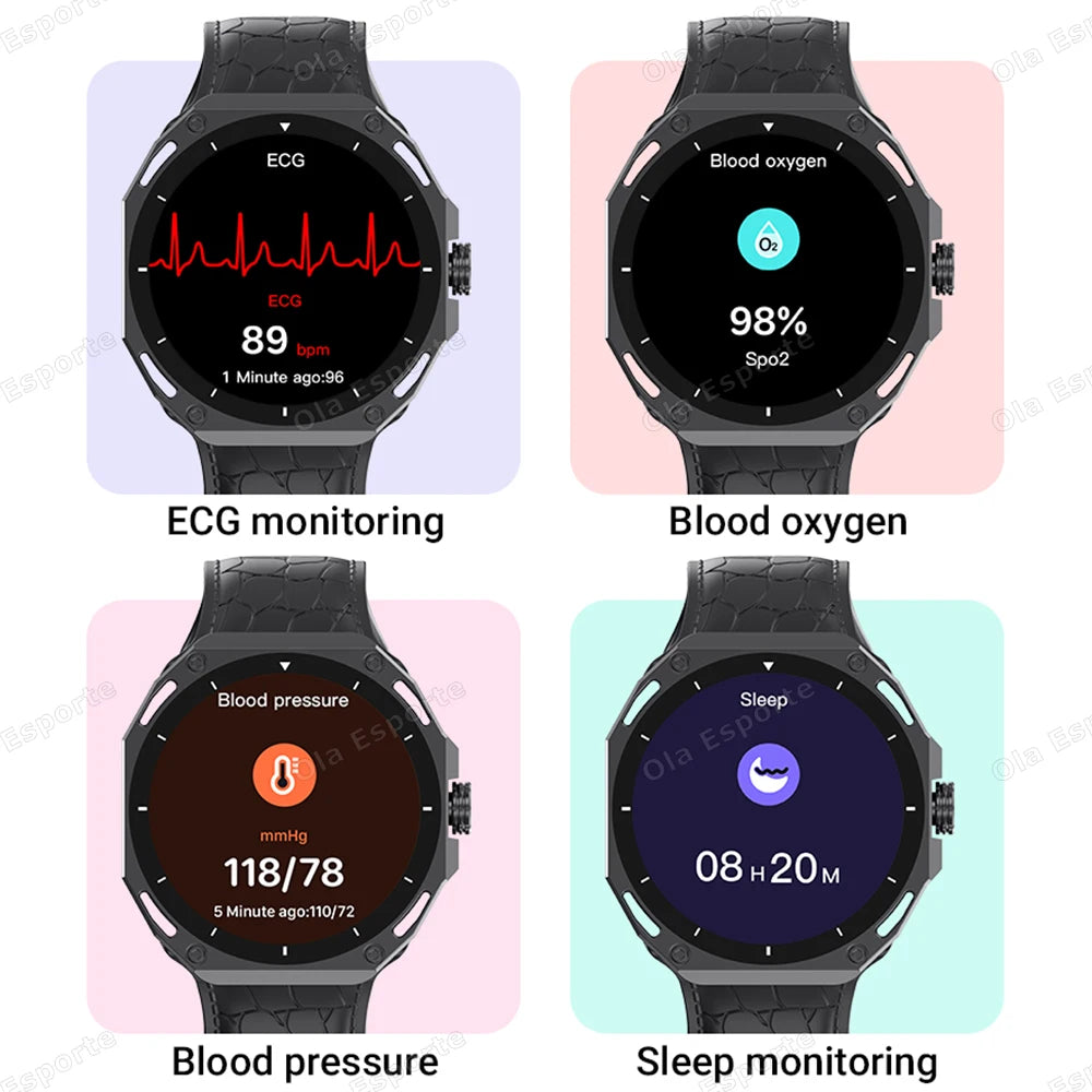 Smartwatch 1.52" AMOLED Screen GPS Track NFC Smart Wartch Waterproof Bluetooth Call Health Monitor Sports Men Women Holiday Gift