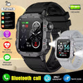 2025 New Flashlight Military Smart Watch Men IP68 5ATM Outdoor Sports Fitness Tracker Health Monitor 1.44Inch BT Call Smartwatch