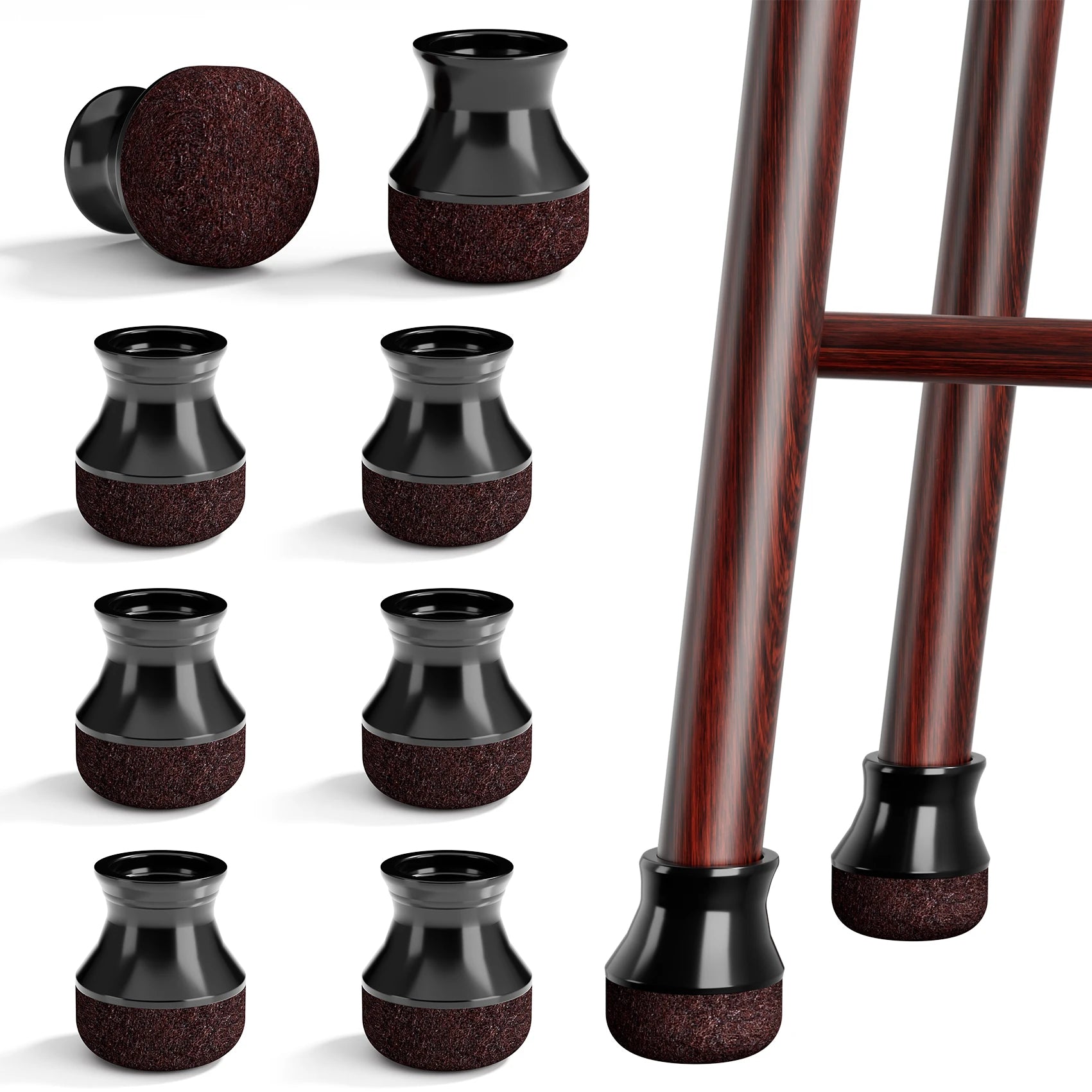 16PCS Chair Leg Protectors Silicone Chair Leg Covers with Thickened W/ Wrapped Felt Bottom Anti-Scratch for Hardwood Floors