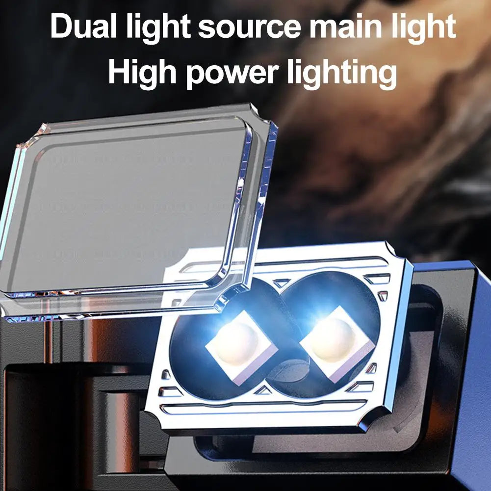Outdoor Adjustable Angle Flashlight 1200 Lumens COB LED Zoomable Work Light USB Rechargeable Torch for Camping Hiking