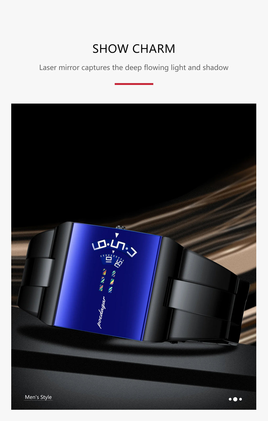 POEDAGAR Top Rectangle Original Men Watch Waterproof Fashion Man Wristwatch Stainless Steel Quartz Sport Men's Watches+Box Reloj