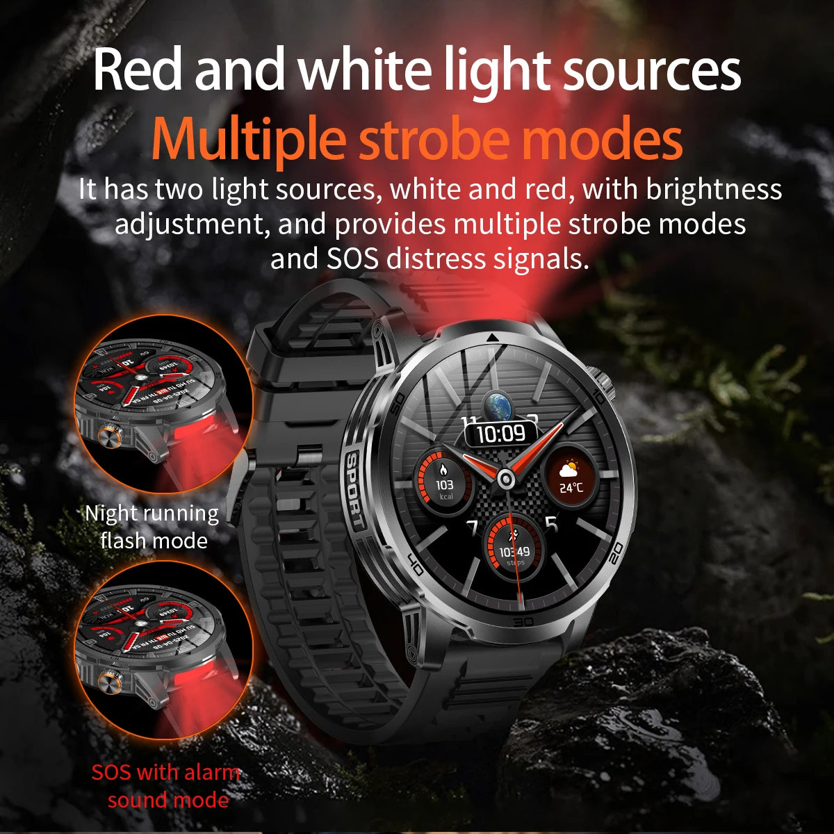 2026 Military T-Rex 3 Smart Watch Fitness Clock Men 466*466 AMOLED Screen 1000mAh Battery Flashlight Call Waterproof Smartwatchs