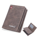 Baellerry Men PU Leather short Wallet With Zipper Coin Pocket Vintage Big Capacity Male Short Money Purse Card Holder