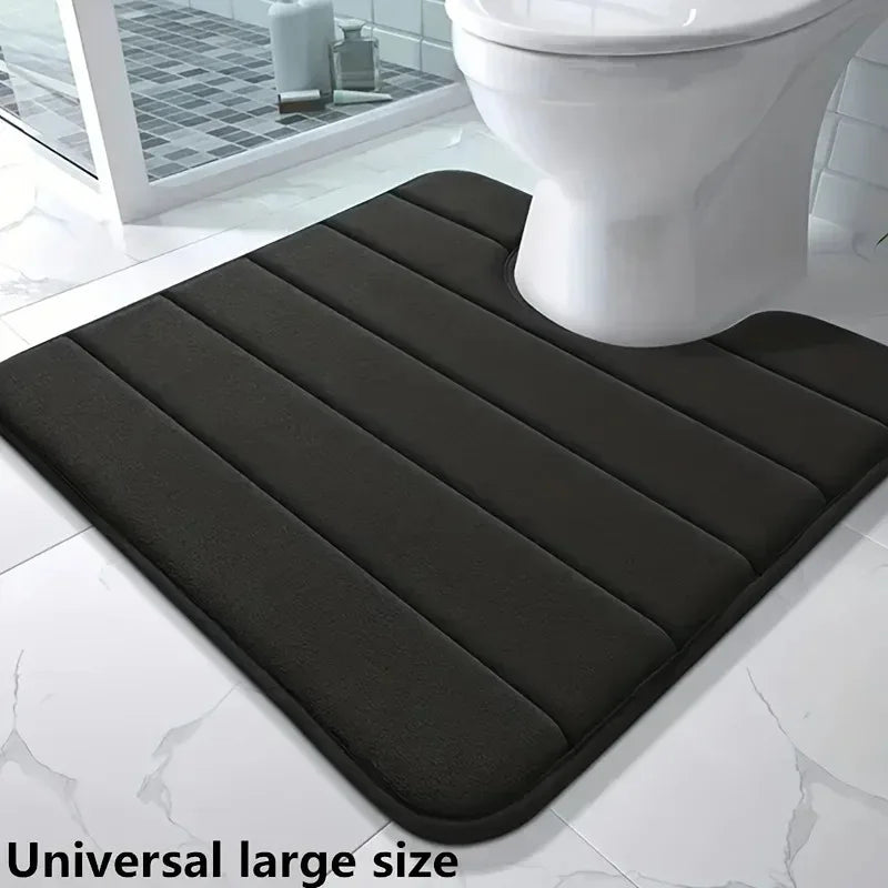 Memory Foam U-Shaped Toilet Seat Cover Anti-Skid Super Absorbent Bathroom Carpet Non-Slip Bath Mat for Bathroom Decor