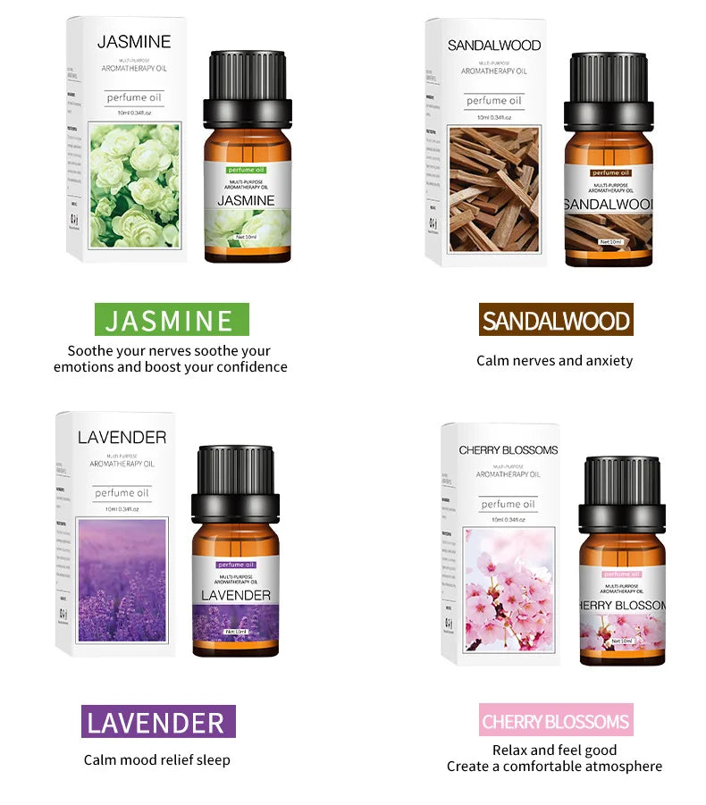 10ml Incense Water Soluble Essential Oil Lavender Tea Tree Lemon Rose Ocean Scent Humidifiers Refreshing Relax Releasing Stress