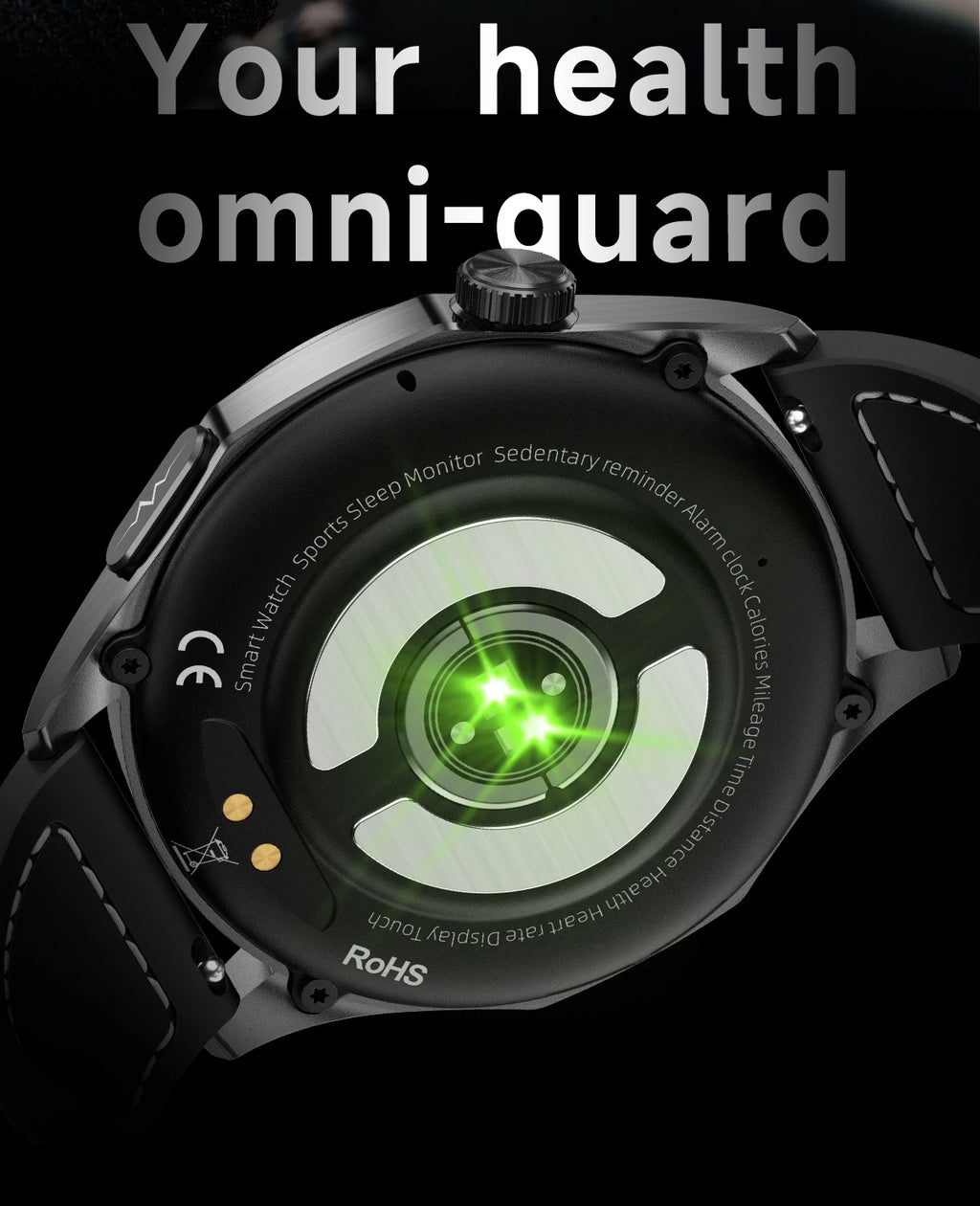 For iOS Android New Health Measurement SmartWatch Men Blood Oxygen Uric Acid ECG+PPG Body Blood Pressure HD Bluetooth Call Watch